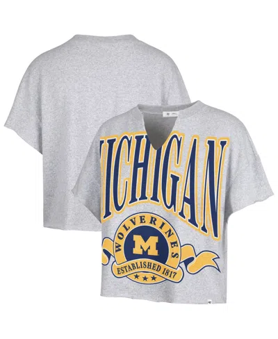 47 Brand Women's Michigan Wolverines Banners Out Oversized Notch-neck T-shirt In Multi