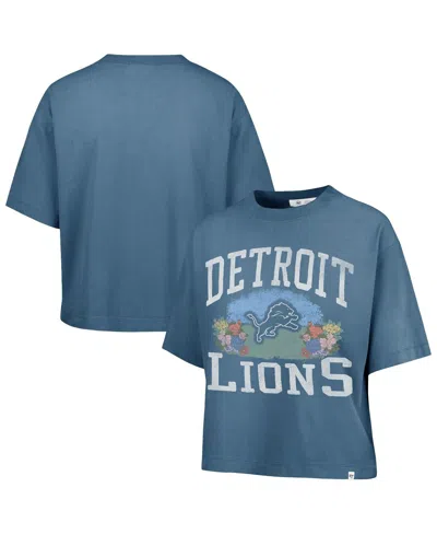 47 Brand Women's Mineral Blue Detroit Lions Florentina Montauk Cropped T-shirt