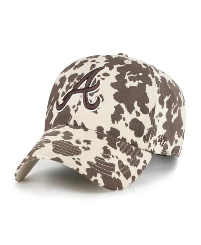 47 Brand Women's Natural Atlanta Braves Bessie Clean Up Adjustable Hat In Brown