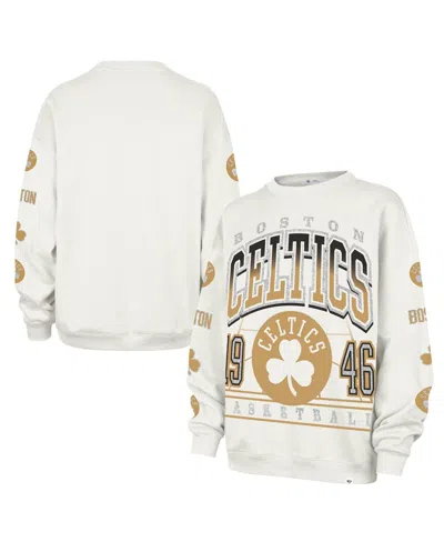 47 Brand Women's Natural Boston Celtics 2025/26 City Edition Go Big Oversized Sweatshirt In White