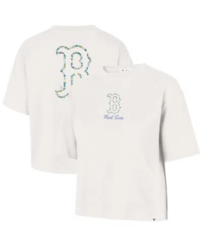 47 Brand Women's Natural Boston Red Sox Full Bloom Cropped T-shirt In White