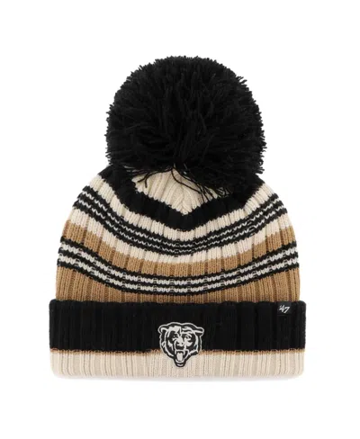 47 Brand Women's Natural Chicago Bears Barista Cuffed Knit Hat With Pom