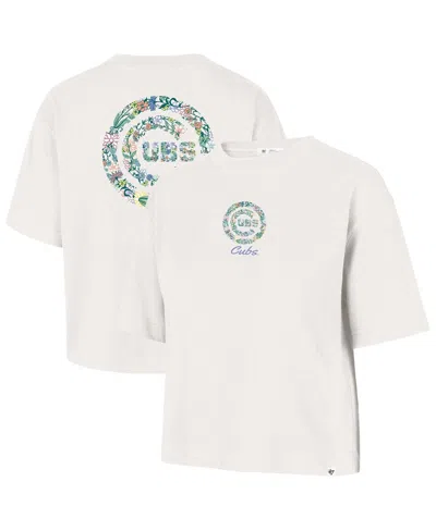 47 Brand Women's Natural Chicago Cubs Full Bloom Cropped T-shirt In Neutral
