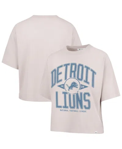 47 Brand Women's Natural Detroit Lions Cropped Windthrow Ravine T-shirt In Neutral