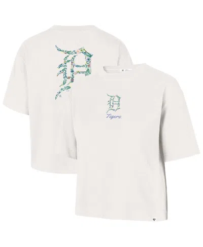 47 Brand Women's Natural Detroit Tigers Full Bloom Cropped T-shirt In Neutral