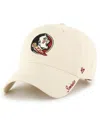 47 Brand Women's Natural Florida State Seminoles Miata Clean Up Adjustable Hat In Natural