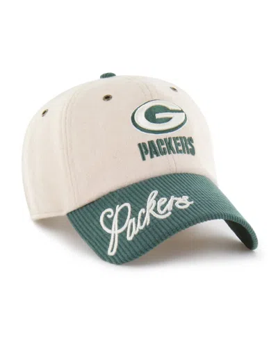47 Brand Women's Natural/ Green Bay Packers Rope Script Clean Up Adjustable Hat In Natural,green