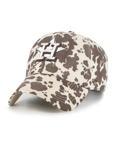 47 Brand Women's Natural Houston Astros Bessie Clean Up Adjustable Hat In Brown