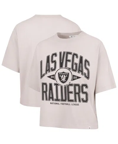 47 Brand Women's Natural Las Vegas Raiders Cropped Windthrow Ravine T-shirt In Neutral