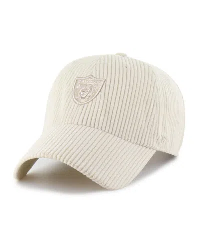 47 Brand Women's Natural Las Vegas Raiders Mellow Corduroy Cleanup Adjustable Hat In Neutral