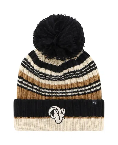 47 Brand Women's Natural Los Angeles Rams Barista Cuffed Knit Hat With Pom
