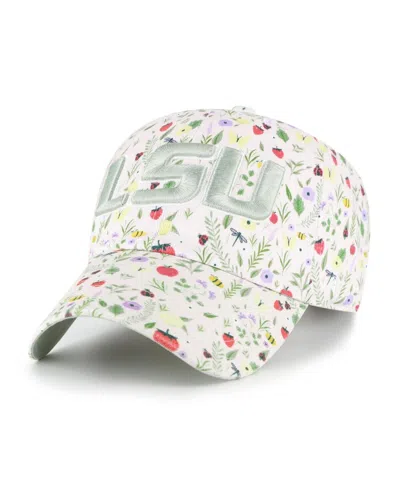 47 Brand Women's Natural Lsu Tigers Posey Clean Up Adjustable Hat In Gray