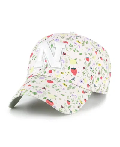 47 Brand Women's Natural Nebraska Huskers Posey Clean Up Adjustable Hat In White