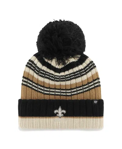 47 Brand Women's Natural New Orleans Saints Barista Cuffed Knit Pom Hat