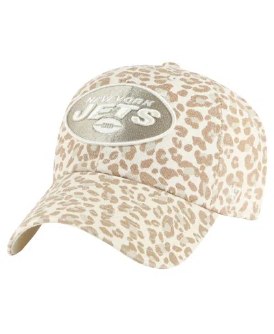 47 Brand Women's Natural New York Jets Panthera Clean Up Adjustable Hat In Yellow