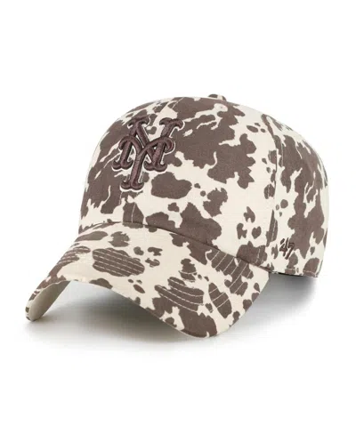 47 Brand Women's Natural New York Mets Bessie Clean Up Adjustable Hat In Brown