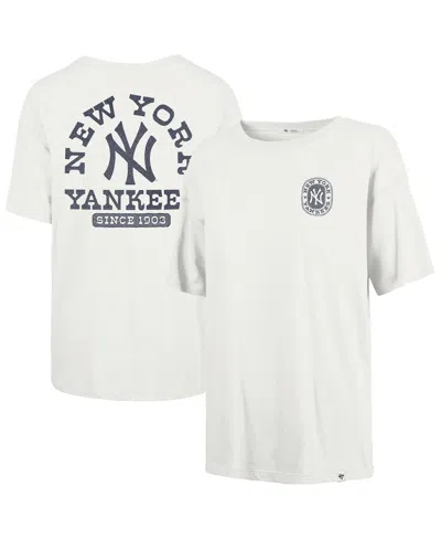 47 Brand Women's Natural New York Yankees Back Canyon Sadie T-shirt In White