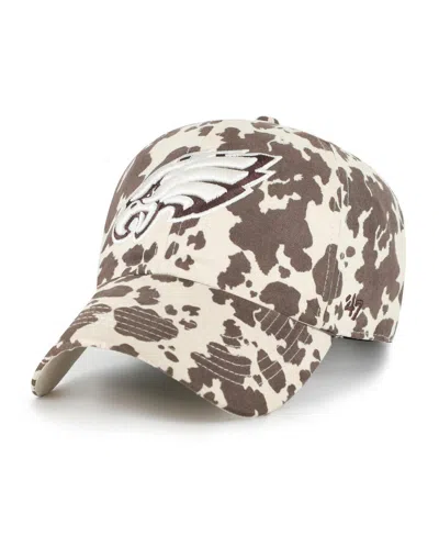 47 Brand Women's Natural Philadelphia Eagles Bessie Clean Up Adjustable Hat In Brown