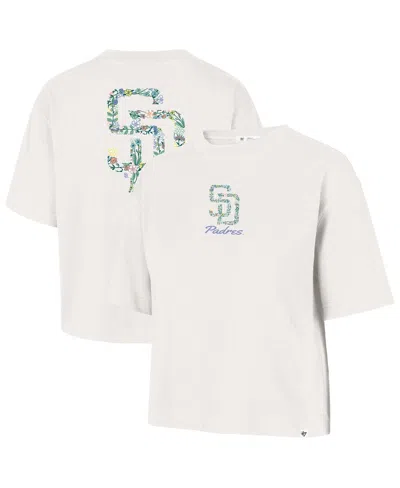 47 Brand Women's Natural San Diego Padres Full Bloom Cropped T-shirt In Gray