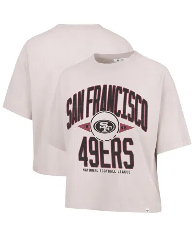 47 Brand Women's Natural San Francisco 49ers Cropped Windthrow Ravine T-shirt In Brown