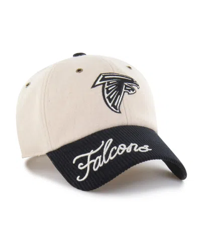 47 Brand Women's Natural/black Atlanta Falcons Rope Script Clean Up Adjustable Hat In Natural,black