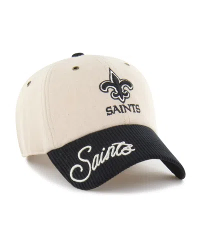47 Brand Women's Natural/black New Orleans Saints Rope Script Clean Up Adjustable Hat In Natural,black
