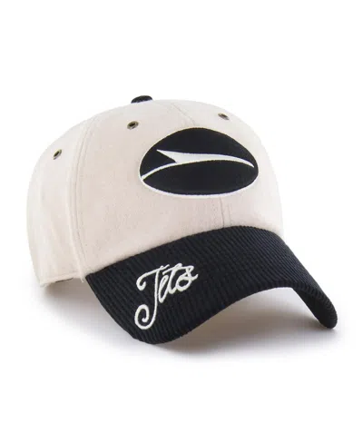 47 Brand Women's Natural/black New York Jets Rope Script Clean Up Adjustable Hat In Natural,black