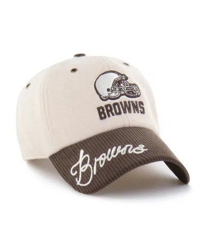 47 Brand Women's Natural/brown Cleveland Browns Rope Script Clean Up Adjustable Hat In Natural,brown
