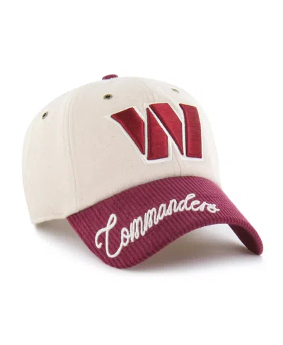 47 Brand Women's Natural/burgundy Washington Commanders Rope Script Clean Up Adjustable Hat In Natural,burgundy