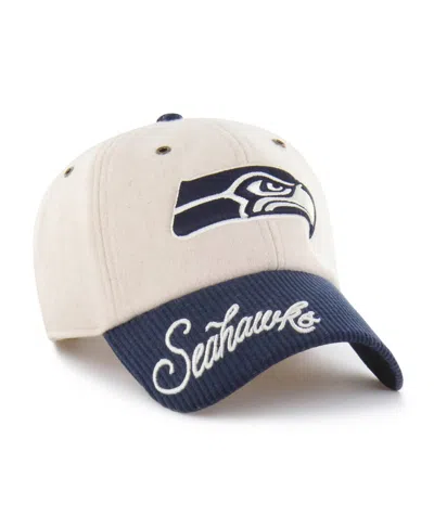 47 Brand Women's Natural/college Navy Seattle Seahawks Rope Script Clean Up Adjustable Hat In Multi