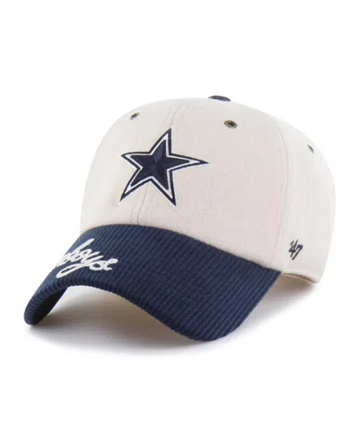 47 Brand Women's Natural/navy Dallas Cowboys Rope Script Clean Up Adjustable Hat In Natural,navy