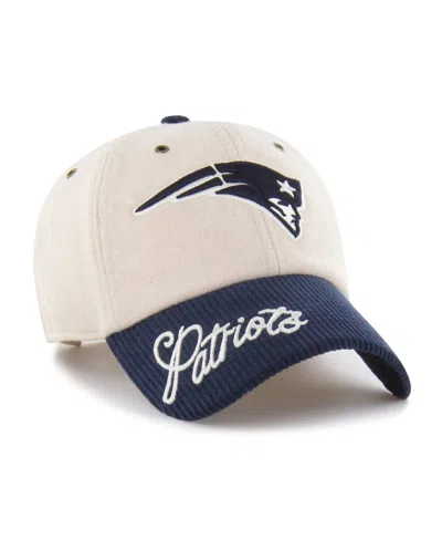 47 Brand Women's Natural/navy New England Patriots Rope Script Clean Up Adjustable Hat In Natural,navy