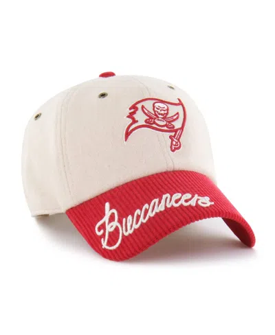 47 Brand Women's Natural/red Tampa Bay Buccaneers Rope Script Clean Up Adjustable Hat In Multi