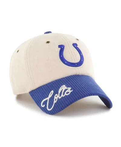 47 Brand Women's Natural/royal Indianapolis Colts Rope Script Clean Up Adjustable Hat In Natural,royal