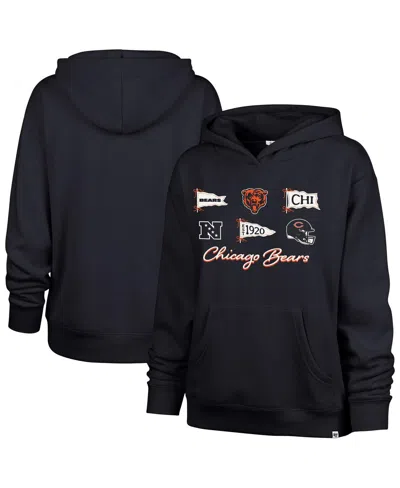 47 Brand Women's Navy Chicago Bears Bow Banners Naomi Hoodie In Blue