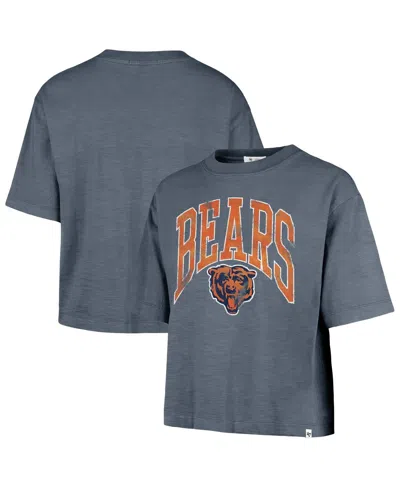 47 Brand Women's Navy Chicago Bears Cropped Mindi Slub T-shirt In Gray