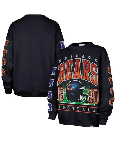 47 Brand '47  Navy Chicago Bears Go Big Oversized Pullover Sweatshirt In Black