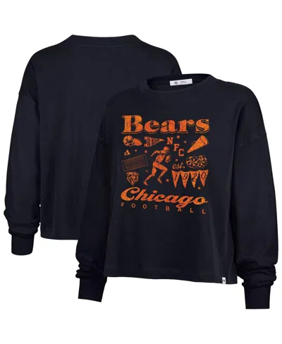 47 Brand '47 Navy Chicago Bears Team Collage Sydney Long Sleeve T-shirt In Black