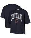 47 BRAND WOMEN'S NAVY CLEVELAND GUARDIANS CITY CONNECT SHALE DROP SHOULDER CROPPED T-SHIRT