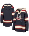 47 Brand Women's Navy Columbus Blue Jackets Superior Lacer Pullover Hoodie In Blue