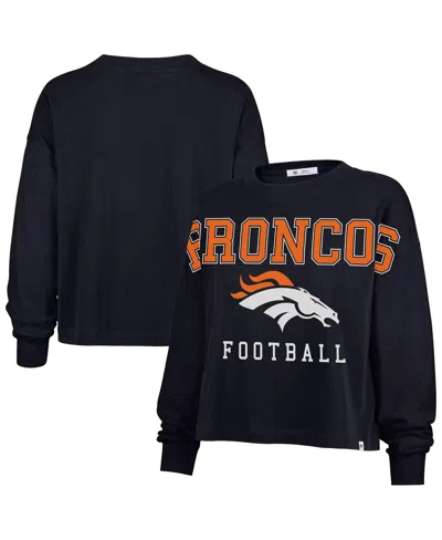 47 Brand Women's Navy Denver Broncos Outreach City Oversized Long Sleeve T-shirt In Blue