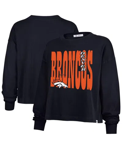 47 Brand Women's Navy Denver Broncos Stacked Sydney Long Sleeve T-shirt In Blue