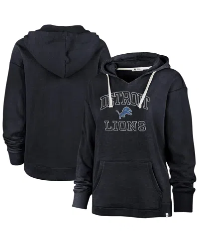 47 Brand Women's Navy Detroit Lions Plus Size Clarity Kennedy Pullover Hoodie