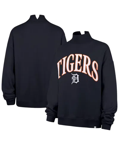 47 Brand Women's Navy Detroit Tigers Oversized Vantage Mock Neck Sweatshirt In Blue