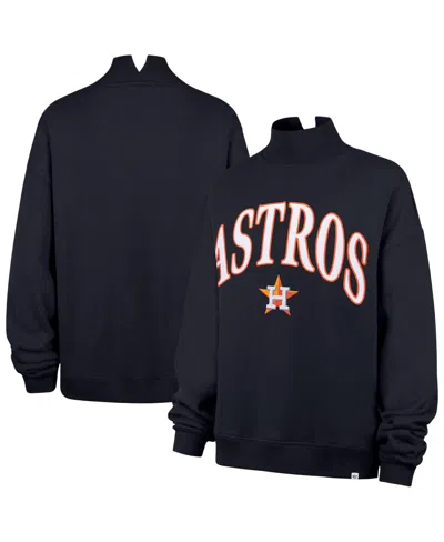 47 Brand Women's Navy Houston Astros Oversized Vantage Mock Neck Sweatshirt In Blue