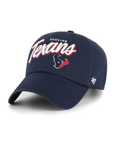 47 Brand Women's Navy Houston Texans Ariana Clean Up Adjustable Hat In Blue
