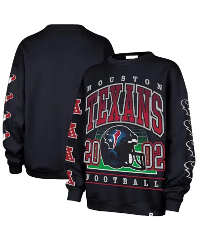 47 Brand Women's Navy Houston Texans Go Big Oversized Pullover Sweatshirt In Black