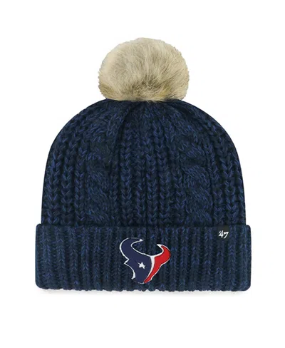 47 Brand Women's Navy Houston Texans Meeko Cuffed Knit Hat With Pom