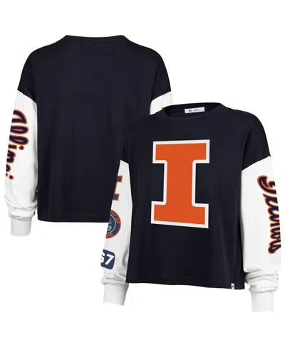 47 Brand Women's Navy Illinois Fighting Illini Sydney Long Sleeve T-shirt In Blue