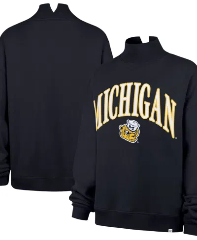 47 Brand Women's Navy Michigan Wolverines Mock Neck Sweatshirt